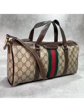Gucci GG Sherry Line 2-Way Boston Bag Brown
